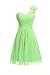 Deardresses Women's One-shoulder Chiffon Short Bridesmaid Prom Dress