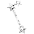 Shooting Star Sterling Silver Acrylic Push In Eyebrow Ring
