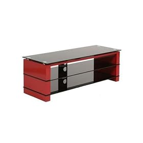 Ateca Monaco 120 - Glass Stand For LCD & Plasma TV Up to 42'' - With Integrated Cable Management - Gloss Red