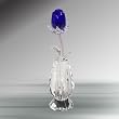 Crystal Florida 1920-B Blue Rose in Vase