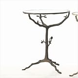 IMAGE OF Sherwood Accent Table with Glass Top in Distressed Bronze Verdi