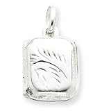 Sterling Silver Diamond-cut Rectangular Locket