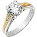 Glamorous! Polished Two-Tone 14k Yellow/White-Gold 06.50MM=1 CT Moissanite Engagement Ring