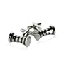 Silver and Charcoal Gray Silver Rollers Cufflinks with Gift Box