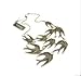 Swallows charms necklace choker bronze tone vintage jewelry art deco loverly