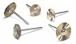 MOUNTED WHEEL BRUSH 3/4" DIAMETER BRASS 1/8" MANDREL DOUBLE SECTION BOX OF 12