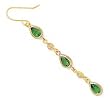 14K DANGLE EARRINGS W/ 6X4MM PERIDOT & CZ