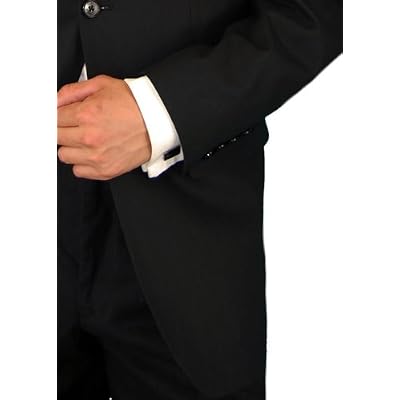 Executive Italian Linen Mens Suit Modern Two Button 2pc Hand Tailored Summer Suit Black