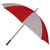 Frankford Wooden Shaft Oversized Golf Umbrella - Red & White