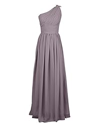 One Shoulder Pleated Chiffon/Polyester Evening Dress/Bridesmaid Dress/Prom Dress 