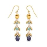 Iolite & Apatite Linear Earring