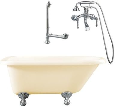 Augusta 54 in. Roll Top Tub w Ball and Claw Feet