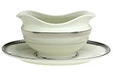 Mikasa Palatial Platinum Gravy Boat and Stand