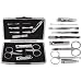 Avant Garde Manicure 9 Piece Set, Black Leather Case
