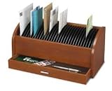 Deluxe Bill Organizer - organize your bills (Oak) (8"H x 17"W 8"D)
