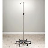 CLINTON STAINLESS STEEL IV POLES (NOT MRI COMPATIBLE) Six leg, SS 2 hook IV Pole Item# IVS-7332