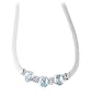Sterling Silver Blue Topaz Necklace, 16"