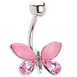 Rose Butterfly Dazzle Belly Ring