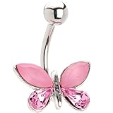 Rose Butterfly Dazzle Belly Ring