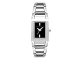 French Connection FC1036B Ladies Rectangular Black Dial Steel Bracelet Watch
