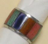 Decorative Napkin Rings With Inlaid Bone Set / 6