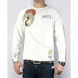 (スイキョウ)粋狂 プリント長袖Tシャツ「南の日の出鶴」 S オフホワイト