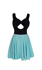 Sexy V-neck Sleeveless  Colorblocking Backless Club Dress/Party Dress/Mini Dress  With a Bow(s)