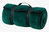 NEW Port & Company - Fleece Value Blanket with Strap Dark Green-OSFA