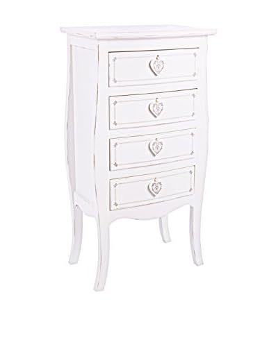 Shabby Chic Cassettiera 4C Lisette Bianco