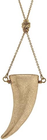 CL Gold Plated Horn Boho Necklace, 30"