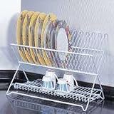 Folding Dish Rack, White