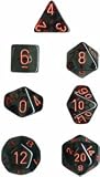 Polyhedral 7-Die Translucent Dice Set - Smoke with Red (d4, d6, d8, d10, d12, d20 & d00)