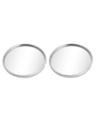 Automotive Parts and Accessories: 2 Pcs Silver Tone Auto Convex Glasses 1.5" Rear View Blind Spot Mirror - Amico