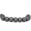 Hidden Gems (JM16) 10 x gris h�matite 8mm perles 1mm troue