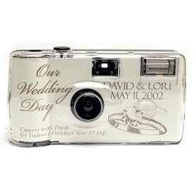 Personalized Silver Ring Wedding Camera - 12 Pack by 