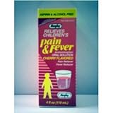 Children's Pain & Fever Oral Solution Acetaminophen Cherry by Rugby (118 mL) 4 fl oz