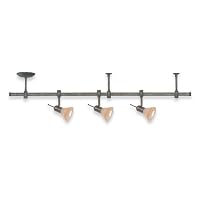 Royce Lighting RDTRK94500-27 Focus Three-Light Directional Track Kit. Line Voltage Peruvian Bronze with Sepia Tinted Globes