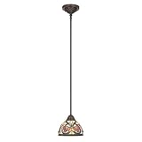 Quoizel TFLR1508VB Larissa Light Tiffany Rod Hung Mini Pendant,