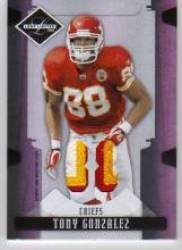 2008 Leaf Limited Threads Prime Jersey Number #52 Tony Gonzalez - Kansas City Chiefs (Piece of Authentic Game Worn Jersey - Serial #d to 88) (Football Cards)