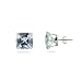 Eve's Addiction Sterling Silver Square Diamond Cubic Zirconia Stud Earrings