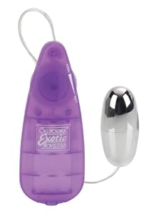 Bulk Slim Teardrop Vibrating Silver Bullet, 2.25 Inch, Purple Controller