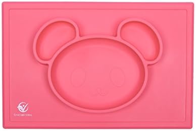 The Mess-Less Mat, Silicone Placemat, Suctions to Table, FDA Approved, Soothing Pastel Colors (Pastel Coral)