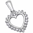 14K White Gold Adoring Diamond Heart Pendant