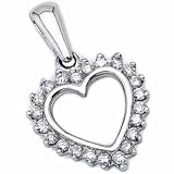 14K White Gold Adoring Diamond Heart Pendant