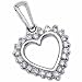 0.25 Ct.T.W. Round Brilliant Cut Diamonds. 14Kt. White Gold. Diamond Heart Pendant.