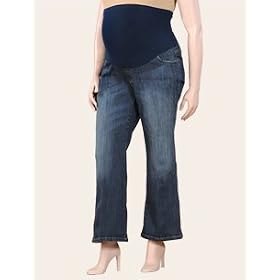 Motherhood Maternity: Plus Size Petite Secret Fit Belly(tm) Super Stretch Boot Cut Maternity Jeans
