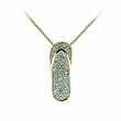 Vermeil (24k Gold over Sterling Silver) and Silver Two Tone Simulated Diamond cz Flip Flop Sandal Pendant