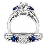 14kt. White Gold, 1 ct. tgw. Sapphire & Diamond Unity Ring