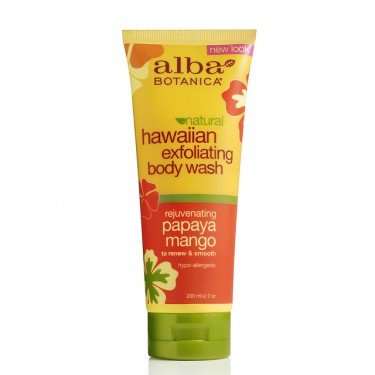 Alba Botanica Papaya Mango Exfoliating Body Wash, 7 oz