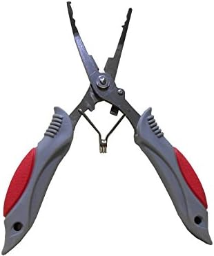 Durable Multi-Functional Stainless Steel Pliers Scissors Clamp Tackle Tool For Fishing Pliers Curved Nose Scissors Line Cutter - Grey